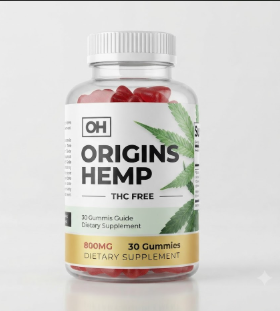 Origins Hemp Gummies THC-free 30 gummies bottle